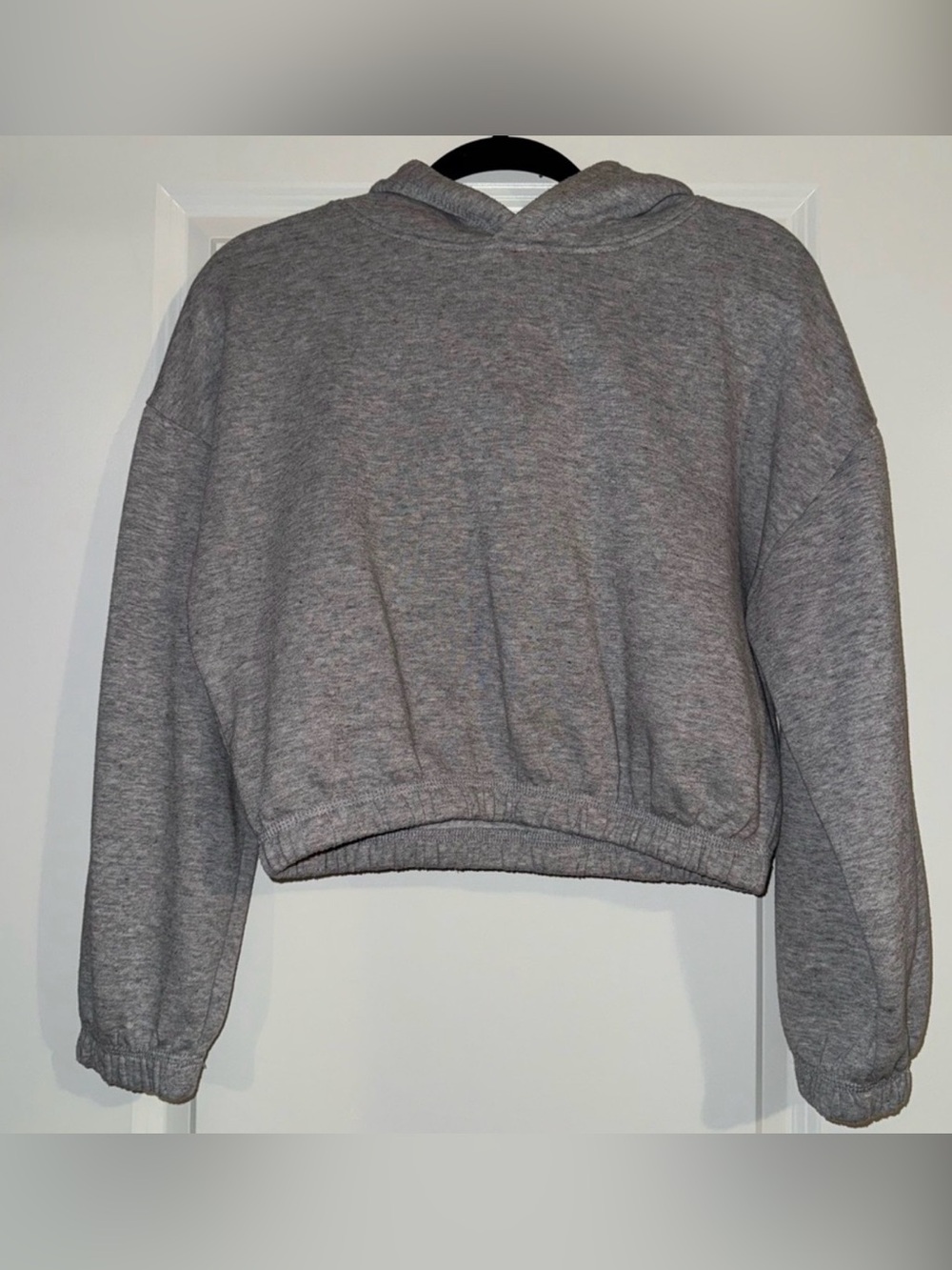 Reflex Gray Hooded Cropped Sweatshirt